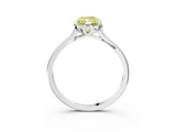 White gold Fancy Yellow Radiant Cut Diamond Solitaire Ring with Flower Prong Setting and Classic Band_17