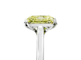 White gold Fancy Yellow Radiant Cut Diamond Solitaire Ring with Flower Prong Setting and Classic Band_19