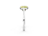 White gold Fancy Yellow Radiant Cut Diamond Solitaire Ring with Flower Prong Setting and Classic Band_52