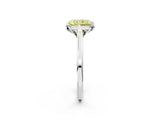 White gold Fancy Yellow Radiant Cut Diamond Solitaire Ring with Flower Prong Setting and Classic Band_77