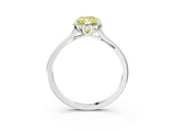 White gold Fancy Yellow Radiant Cut Diamond Solitaire Ring with Flower Prong Setting and Classic Band_79