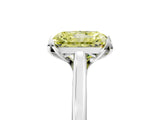 White gold Fancy Yellow Radiant Cut Diamond Solitaire Ring with Flower Prong Setting and Classic Band_93
