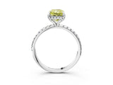 White gold Fancy Yellow Radiant Cut Diamond Solitaire Ring with Four-Prong Setting and Pavé Band_6