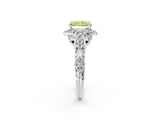 White gold Fancy Yellow Radiant Cut Diamond Solitaire Ring with Hidden Halo and Pavé Band_41