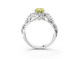 White gold Fancy Yellow Radiant Cut Diamond Solitaire Ring with Hidden Halo and Pavé Band_42