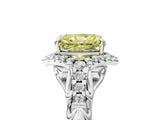 White gold Fancy Yellow Radiant Cut Diamond Solitaire Ring with Hidden Halo and Pavé Band_44