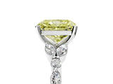 White gold Fancy Yellow Radiant Cut Diamond Solitaire Ring with Side Stones and Four-Prong Setting_90