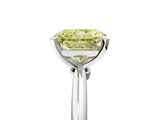 White gold Fancy Yellow Radiant Cut Diamond Solitaire Ring with Six-Prong Setting and Classic Band_287