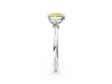 White gold Fancy Yellow Radiant Cut Diamond Solitaire Ring with Six-Prong Setting and Classic Band_290