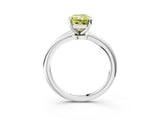 White gold Fancy Yellow Radiant Cut Diamond Solitaire Ring with Six-Prong Setting and Classic Band_292