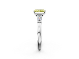 White gold Fancy Yellow Radiant  Cut Diamond Solitaire Ring with Tapered Baguette Accents and Four-Prong Setting_27