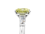 White gold Fancy Yellow Radiant  Cut Diamond Solitaire Ring with Tapered Baguette Accents and Four-Prong Setting_30