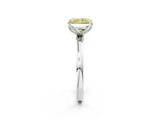 White gold Fancy Yellow Radiant Cut Diamond Solitaire Ring with Thin Band and Prong Setting_34