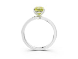 White gold Fancy Yellow Radiant Cut Diamond Solitaire Ring with Thin Band and Prong Setting_35
