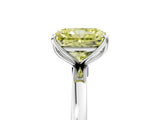 White gold Fancy Yellow Radiant Cut Diamond Solitaire Ring with Thin Band and Prong Setting_37