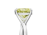 White gold Fancy Yellow Radiant Cut Diamond Solitaire Twist Band Prong Setting Ring_59