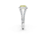 White gold Fancy Yellow Radiant Cut Diamond Split Shank Halo Ring with Four-Prong Setting_72