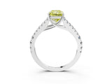 White gold Fancy Yellow Radiant Cut Diamond Split Shank Pavé Engagement Ring with Four-Prong Setting_72