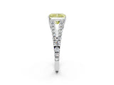 White gold Fancy Yellow Radiant Cut Diamond Split Shank Pavé Engagement Ring with Four-Prong Setting_75