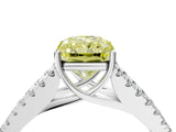 White gold Fancy Yellow Radiant Cut Diamond Split Shank Pavé Engagement Ring with Four-Prong Setting_77