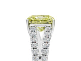 White gold Fancy Yellow Radiant Cut Diamond Split Shank Pavé Engagement Ring with Four-Prong Setting_78