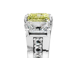 White gold Fancy Yellow Radiant Cut Diamond Three-Stone Ring with Channel Set Band and Four-Prong Setting_66