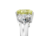 White gold Fancy Yellow Radiant Cut Diamond Three-Stone Ring with Prong Setting and Classic Band_104