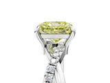White gold Fancy Yellow Radiant  Cut Diamond Twist Band Solitaire with Prong Setting_60