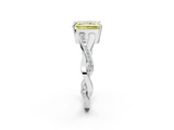 White gold Fancy Yellow Radiant  Cut Diamond Twisted Band Engagement Ring with Prong Setting_5