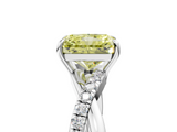 White gold Fancy Yellow Radiant  Cut Diamond Twisted Band with Pavé Setting and Four-Prong Setting_25