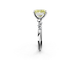 White gold Fancy Yellow Radiant  Cut Diamond Vine Band with Four-Prong Setting_59