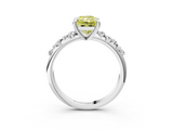 White gold Fancy Yellow Radiant  Cut Diamond Vine Band with Four-Prong Setting_60