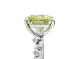 White gold Fancy Yellow Radiant  Cut Diamond Vine Band with Four-Prong Setting_62