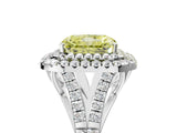White gold Fancy Yellow Radiant  Cut Double Halo Split Shank Diamond Ring with Prong Setting_55