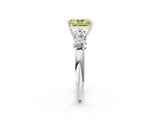 White gold Fancy Yellow Radiant  Cut Five-Stone Prong Set Diamond Ring with Classic Band_34