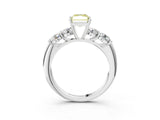 White gold Fancy Yellow Radiant  Cut Five-Stone Prong Set Diamond Ring with Classic Band_35