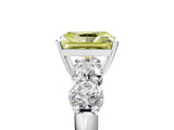 White gold Fancy Yellow Radiant  Cut Five-Stone Prong Set Diamond Ring with Classic Band_37