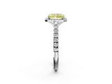 White gold Fancy Yellow Radiant  Cut Halo Diamond Engagement Ring with Pave Band and Four-Prong Setting_29