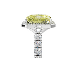 White gold Fancy Yellow Radiant  Cut Halo Diamond Engagement Ring with Pave Band and Four-Prong Setting_35