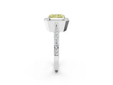 White gold Fancy Yellow Radiant Cut Halo Diamond Engagement Ring with Split Shank Band and Four-Prong Setting_26