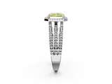 White gold Fancy Yellow Radiant  Cut Halo Diamond Engagement Ring with Split Shank and Four-Prong Setting_22