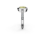 White gold Fancy Yellow Radiant  Cut Halo Diamond Pave Band Ring with Four-Prong Setting_45