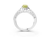 White gold Fancy Yellow Radiant  Cut Halo Diamond Ring with Channel Set Band and Four-Prong Setting_35