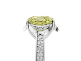 White gold Fancy Yellow Radiant  Cut Halo Diamond Ring with Channel Set Band and Four-Prong Setting_37