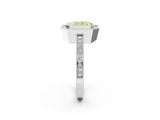 White gold Fancy Yellow Radiant  Cut Halo Diamond Ring with Pavé Band and Milgrain Prong Setting_33