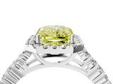 White gold Fancy Yellow Radiant Cut Halo Pavé Diamond Engagement Ring with Split Shank and Four-Prong Setting_7