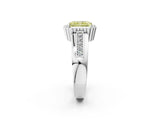 White gold Fancy Yellow Radiant  Cut Halo Pave Band Four-Prong Ring_51