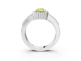 White gold Fancy Yellow Radiant  Cut Halo Pave Band Four-Prong Ring_52