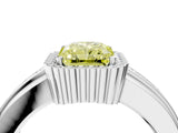 White gold Fancy Yellow Radiant  Cut Halo Pave Band Four-Prong Ring_53