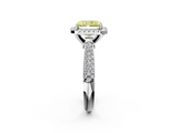 White gold Fancy Yellow Radiant  Cut Halo Pave Band Four-Prong Setting Ring_19